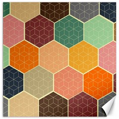 Abstract Hex Hexagon Grid Pattern Honeycomb Canvas 20  X 20  by Proyonanggan