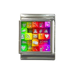 Colorful 3d Social Media Italian Charm (13mm) by Ket1n9