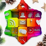 Colorful 3d Social Media Ornament (Snowflake) Front