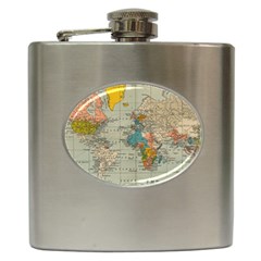 Vintage World Map Hip Flask (6 Oz) by Ket1n9