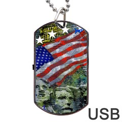 Usa United States Of America Images Independence Day Dog Tag Usb Flash (two Sides) by Ket1n9