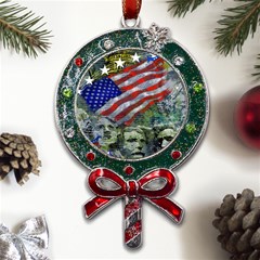 Usa United States Of America Images Independence Day Metal X mas Lollipop With Crystal Ornament by Ket1n9