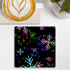 Snowflakes Snow Winter Christmas Uv Print Square Tile Coaster  by Bedest