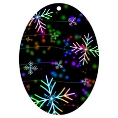 Snowflakes Snow Winter Christmas Uv Print Acrylic Ornament Oval by Bedest