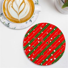 Christmas-paper-star-texture     - Uv Print Round Tile Coaster by Bedest