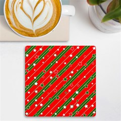 Christmas-paper-star-texture     - Uv Print Square Tile Coaster  by Bedest