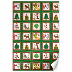 Christmas Paper Christmas Pattern Canvas 24  X 36  by Bedest