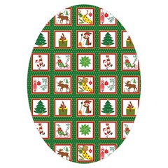 Christmas Paper Christmas Pattern Uv Print Acrylic Ornament Oval by Bedest