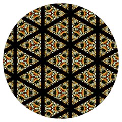 Pattern Stained Glass Triangles Round Trivet by HermanTelo