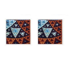 Fractal Triangle Geometric Abstract Pattern Cufflinks (square) by Cemarart