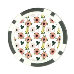 Flower White Pattern Floral Poker Chip Card Guard by anzea