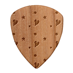 Flower Pink Brown Pattern Floral Wood Guitar Pick (set Of 10) by anzea