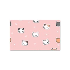 Cute Cat Cartoon Doodle Seamless Pink Pattern Sticker Rectangular (100 Pack) by Grandong