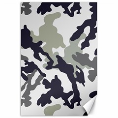 Camo Army Black White Canvas 24  X 36  by Loisa77