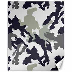 Camo Army Black White Canvas 11  X 14  by Loisa77