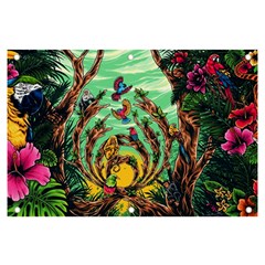 Monkey Tiger Bird Parrot Forest Jungle Style Banner And Sign 6  X 4  by Grandong