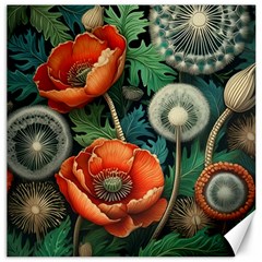 Flower Poppies Canvas 12  X 12  by Loisa77