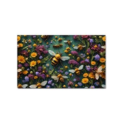 Bees Colony Flowers Sticker Rectangular (100 Pack) by Loisa77