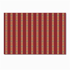 Template Background Red Strip Postcard 4 x 6  (pkg Of 10) by Loisa77