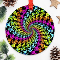 3d Grateful Dead 90 s Neon Dancing Bears Ornament (round) by Perong