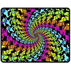 3d Grateful Dead 90 s Neon Dancing Bears Fleece Blanket (medium) by Perong