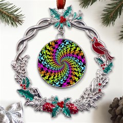 3d Grateful Dead 90 s Neon Dancing Bears Metal X mas Wreath Holly Leaf Ornament by Perong