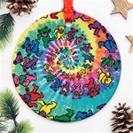 Tie Dye Grateful Dead Bears Ornament (Round) Front