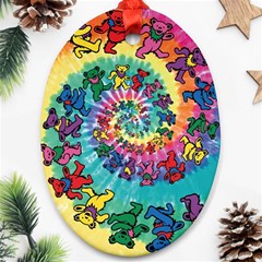 Tie Dye Grateful Dead Bears Ornament (oval) by Perong