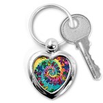 Tie Dye Grateful Dead Bears Key Chain (Heart) Front