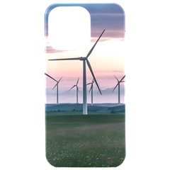 Wind Giants At Twilight Iphone 15 Pro Max Black Uv Print Pc Hardshell Case by Tellerarts