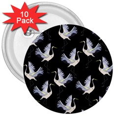 Crane Pattern 3  Buttons (10 Pack)  by Bedest