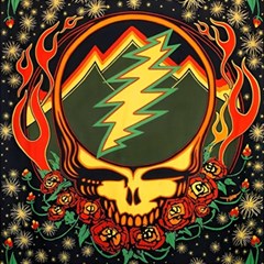 Grateful Dead Steal Your Face Deadhead Hippie Logo Music Play Mat (square) by Perong