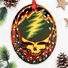 Grateful Dead Steal Your Face Deadhead Hippie Logo Music Oval Filigree Ornament (two Sides) by Perong