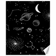 Black Space Drawing Art Planet Drawing Stars Black Space Galaxy Outer Space Canvas 16  X 20  by Perong