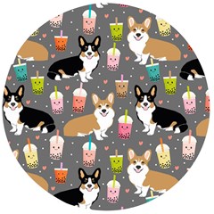 Corgi Boba Tea Bubble Tea Kawaii Food Welsh Corgis Dog Wooden Bottle Opener (round) by Perong