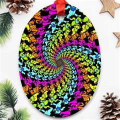 3d Grateful Dead 90 s Neon Dancing Bears Oval Ornament (two Sides) by Perong