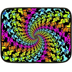 3d Grateful Dead 90 s Neon Dancing Bears Two Sides Fleece Blanket (mini) by Perong