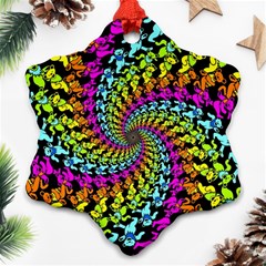 3d Grateful Dead 90 s Neon Dancing Bears Ornament (snowflake) by Perong