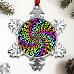 3d Grateful Dead 90 s Neon Dancing Bears Metal Small Snowflake Ornament by Perong