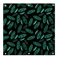 Leaves Pattern Abstract Blade Banner And Sign 4  X 4  by Salmanaz77