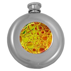 Oil Drop Water Oil Abstract Oily Round Hip Flask (5 Oz) by Salmanaz77