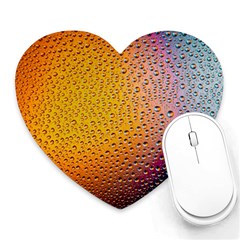 Rain Water Raindrops Droplets Heart Mousepad by Salmanaz77