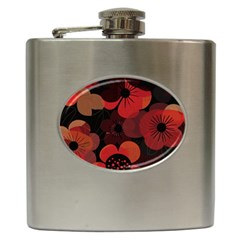 Flower Floral Flora Nature Pattern Background Backdrop Hip Flask (6 Oz) by Salmanaz77