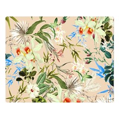 Textile Fabric Tropical Two Sides Premium Plush Fleece Blanket (large) by Paksenen