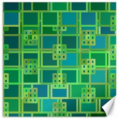 Green Abstract Geometric Canvas 12  X 12  by Ket1n9