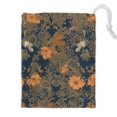 Seamless Pattern Patterns Leaves Vintage Drawstring Pouch (5xl) by Paksenen