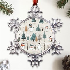 Snowman Snow Christmas Metal Large Snowflake Ornament by Ravend