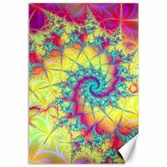 Fractal Spiral Abstract Background Vortex Yellow Canvas 12  X 18  by Ket1n9