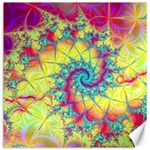 Fractal Spiral Abstract Background Vortex Yellow Canvas 12  x 12  11.4 x11.56  Canvas - 1