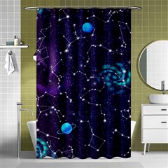 Realistic Night Sky Poster With Constellations Shower Curtain 48  X 72  (small)  by Ket1n9